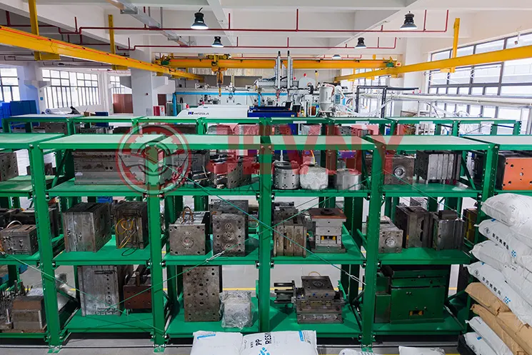 Organized mold storage at Jevny Manufacturing facility